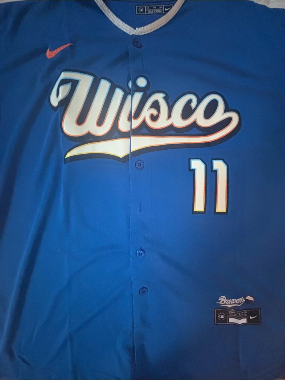Jackson Chourio Adult Brewers City Connect Jersey Size XXL